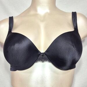 42C Bali 3092 Seductive Curves Satin Underwire Bra‎ Black NWT